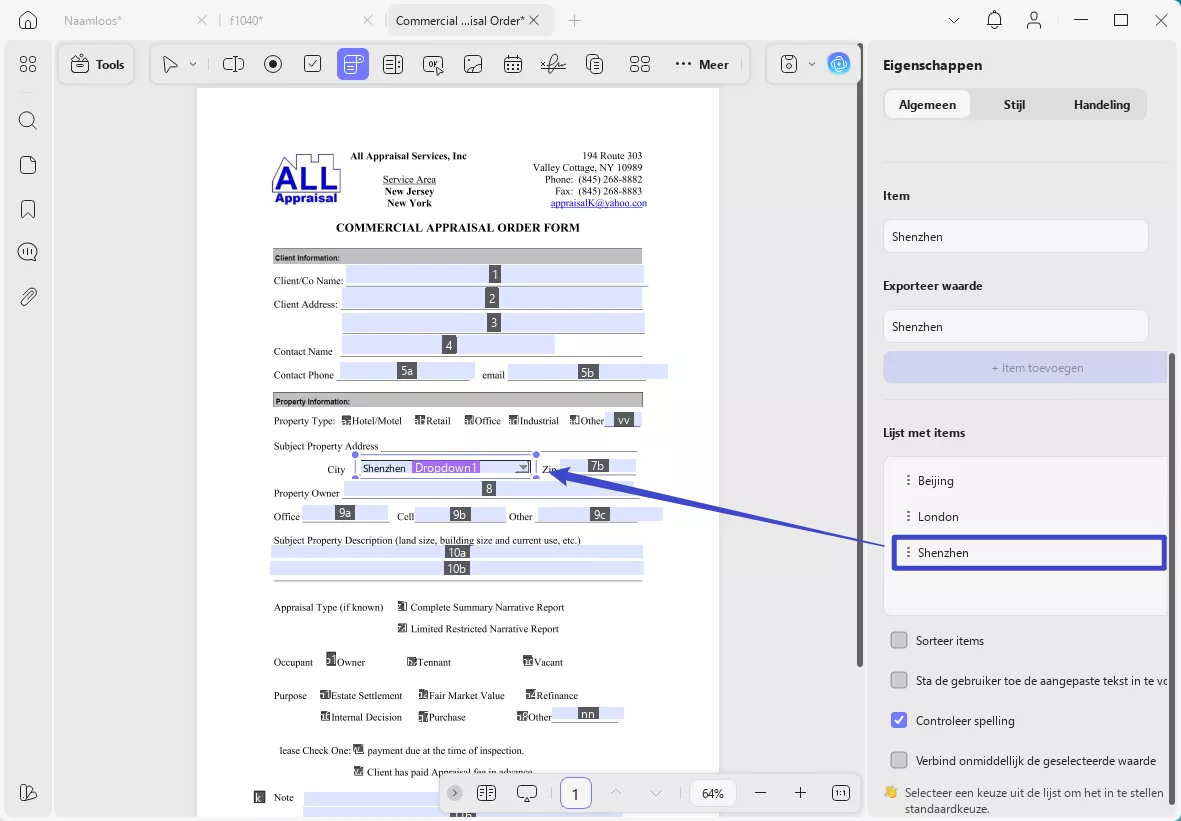 Selecteer standaard één item in de vervolgkeuzelijst van PDF-formulieren met UPDF op Windows