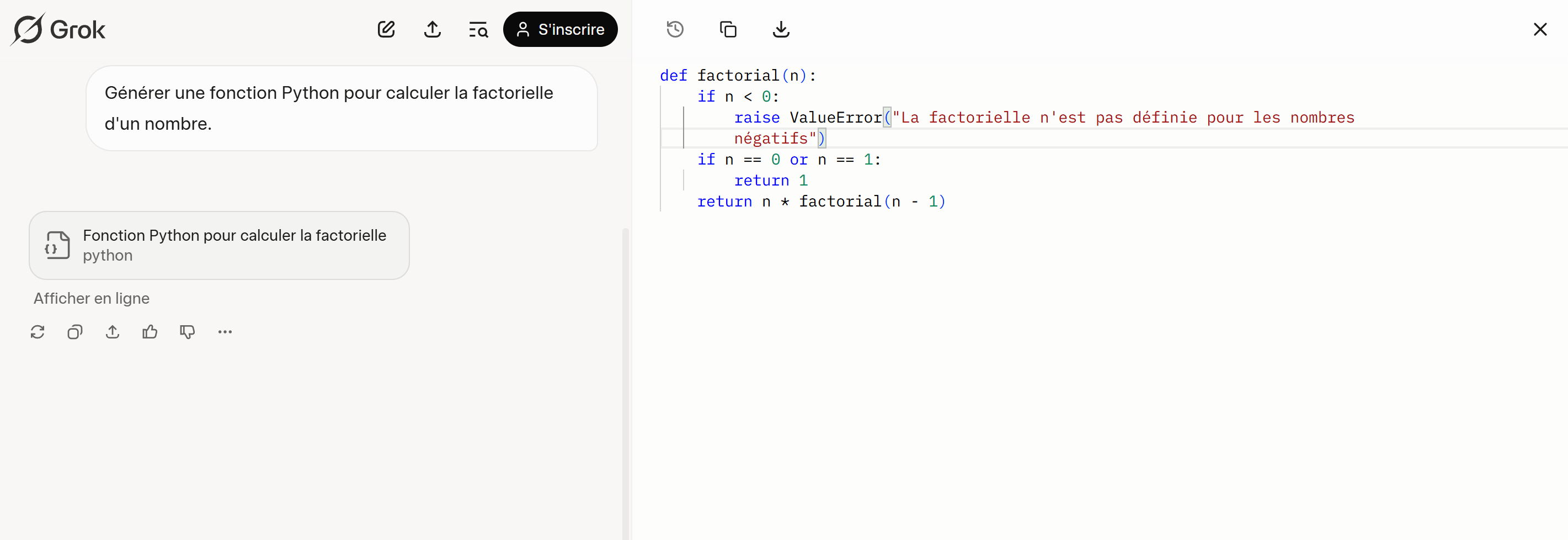 fonction python par grok ai