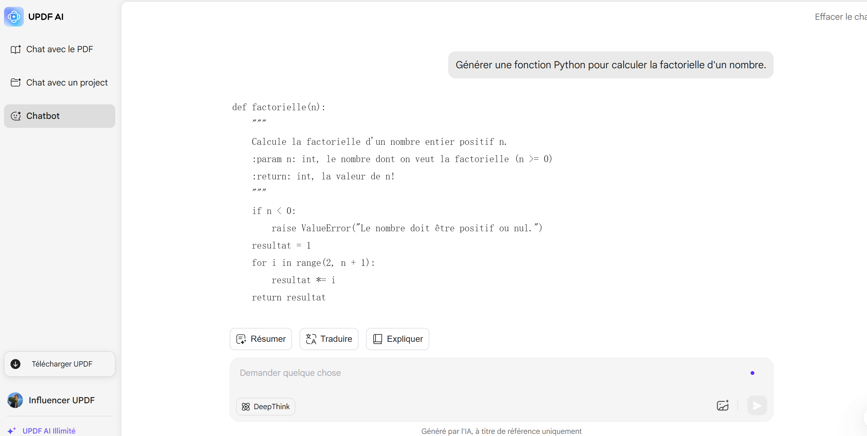 fonction python par updf ai