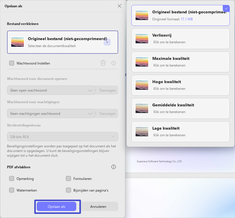 compressie-instellingen updf windows 2