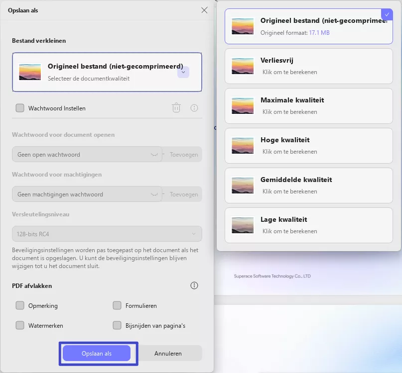 compressie-instellingen updf windows 2