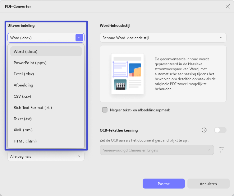 converteren naar het gewenste bestandsformaat updf windows 2