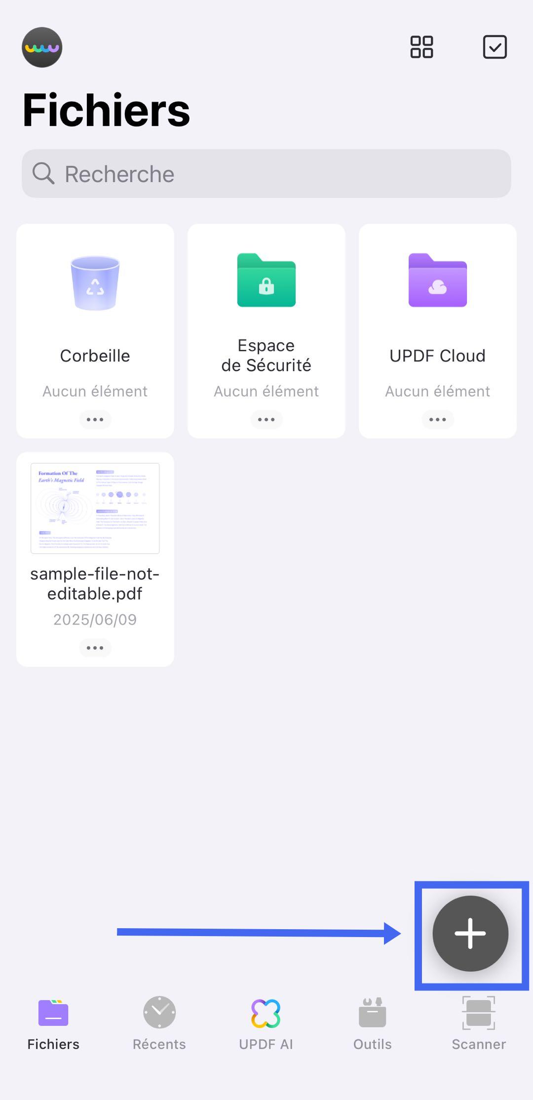 icône plus updf ios