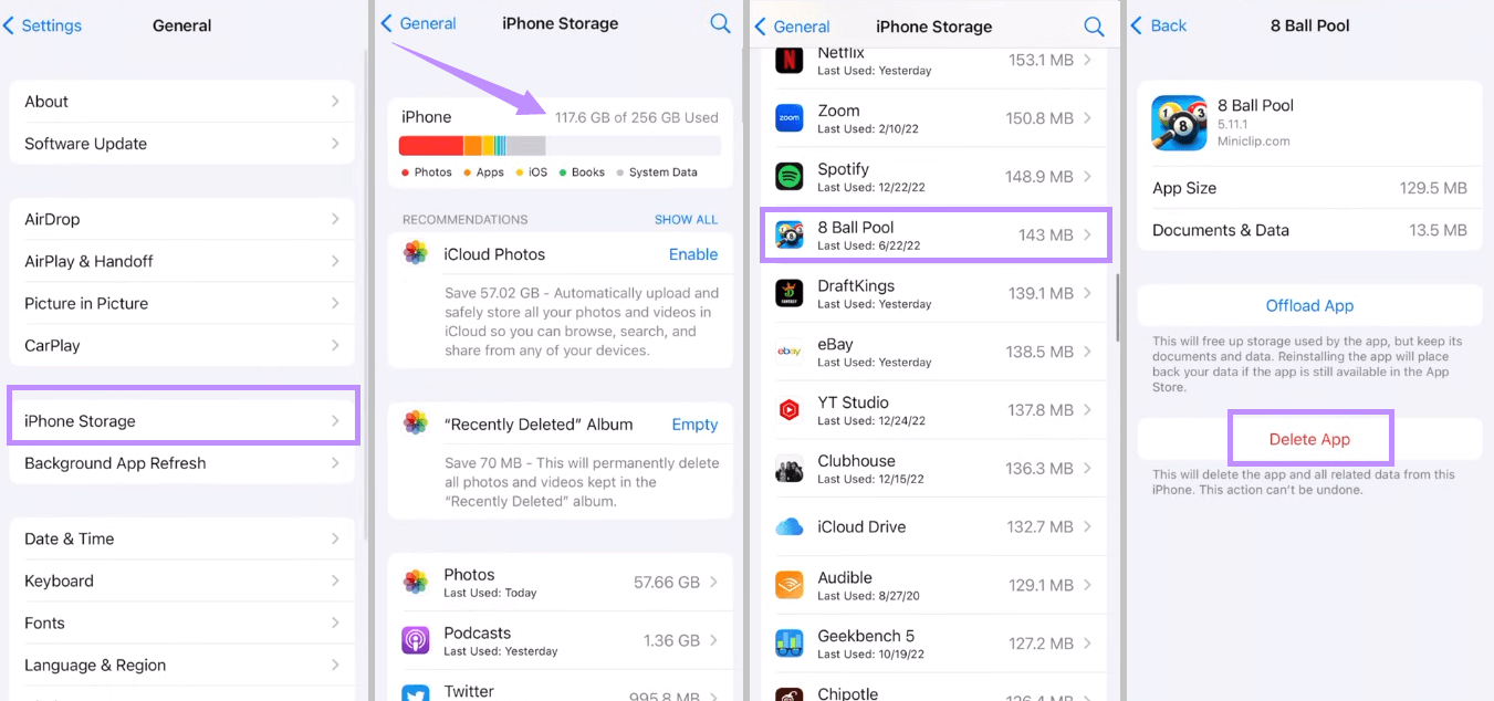 delete app with iphone