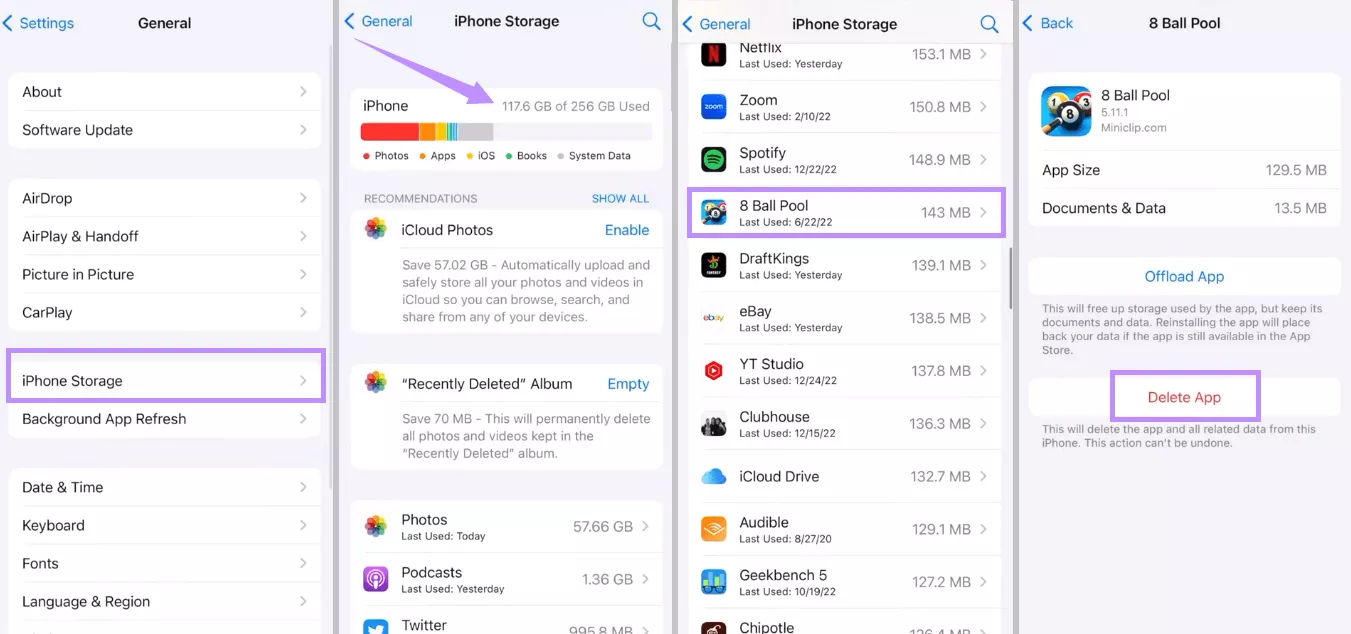 delete app with iphone