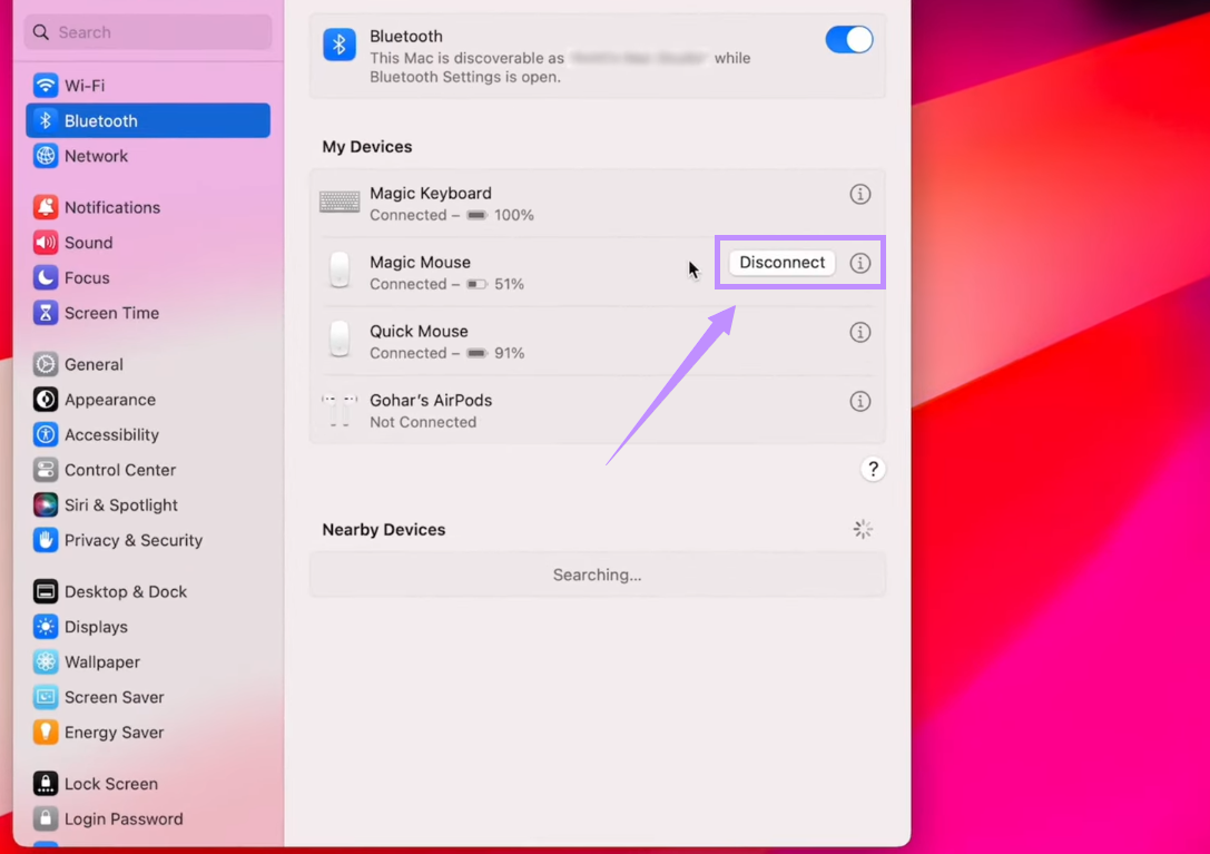 disconnect your mouse