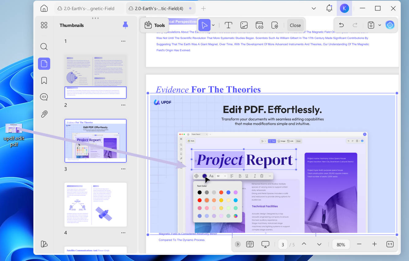 drag images directly from desktop to the content area