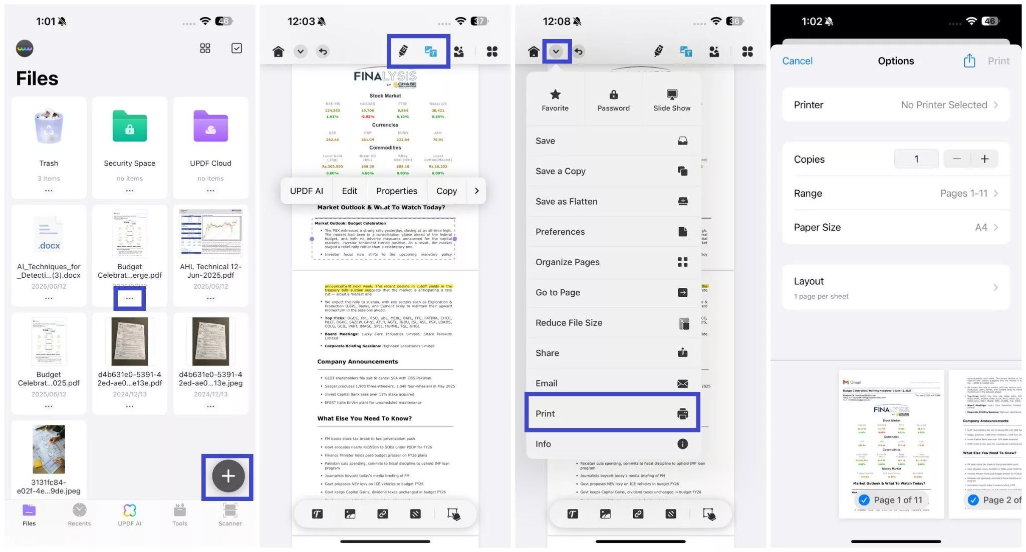 edit and print pdf in updf