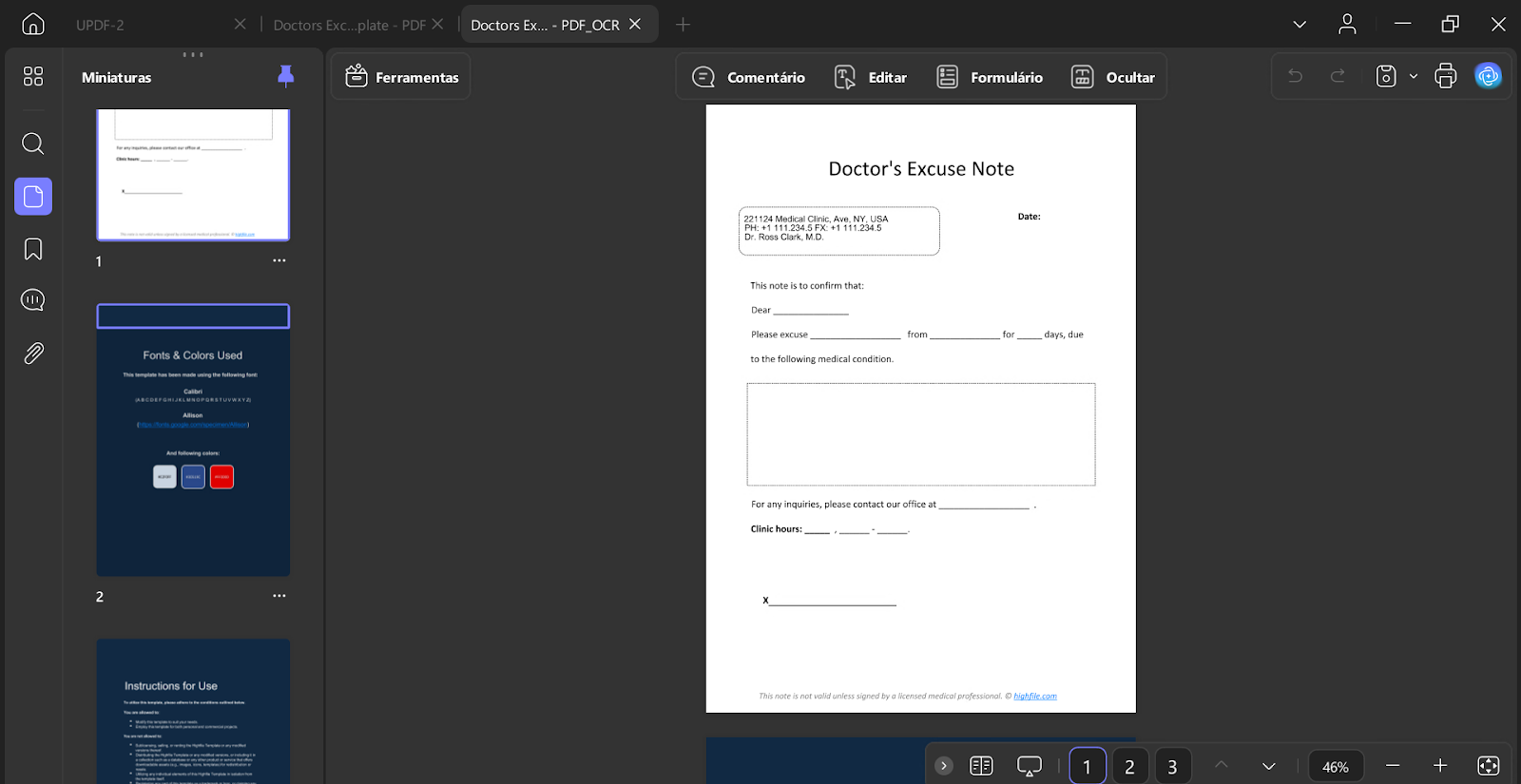 edit pdf doctor note with updf