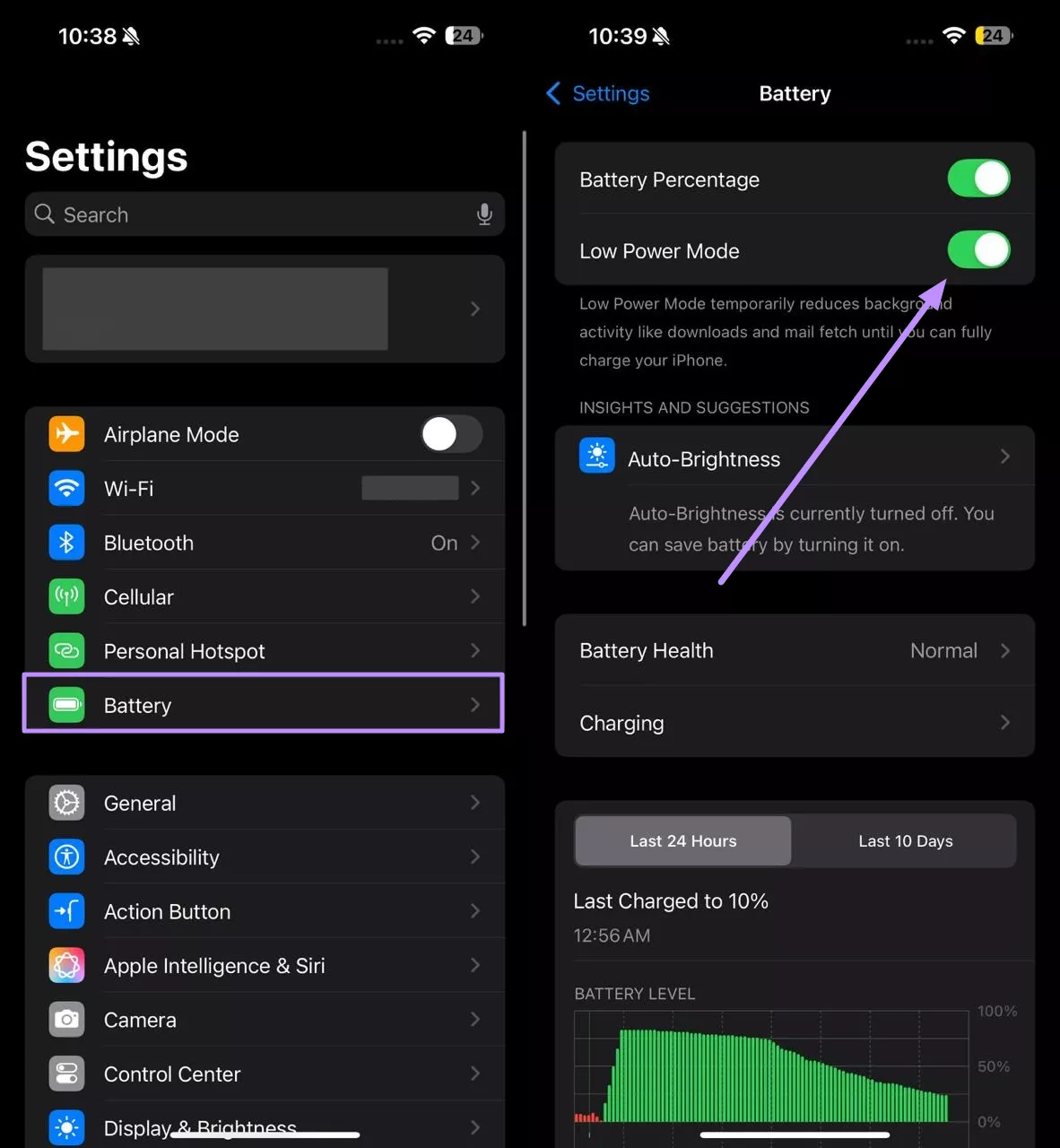 enable low power mode