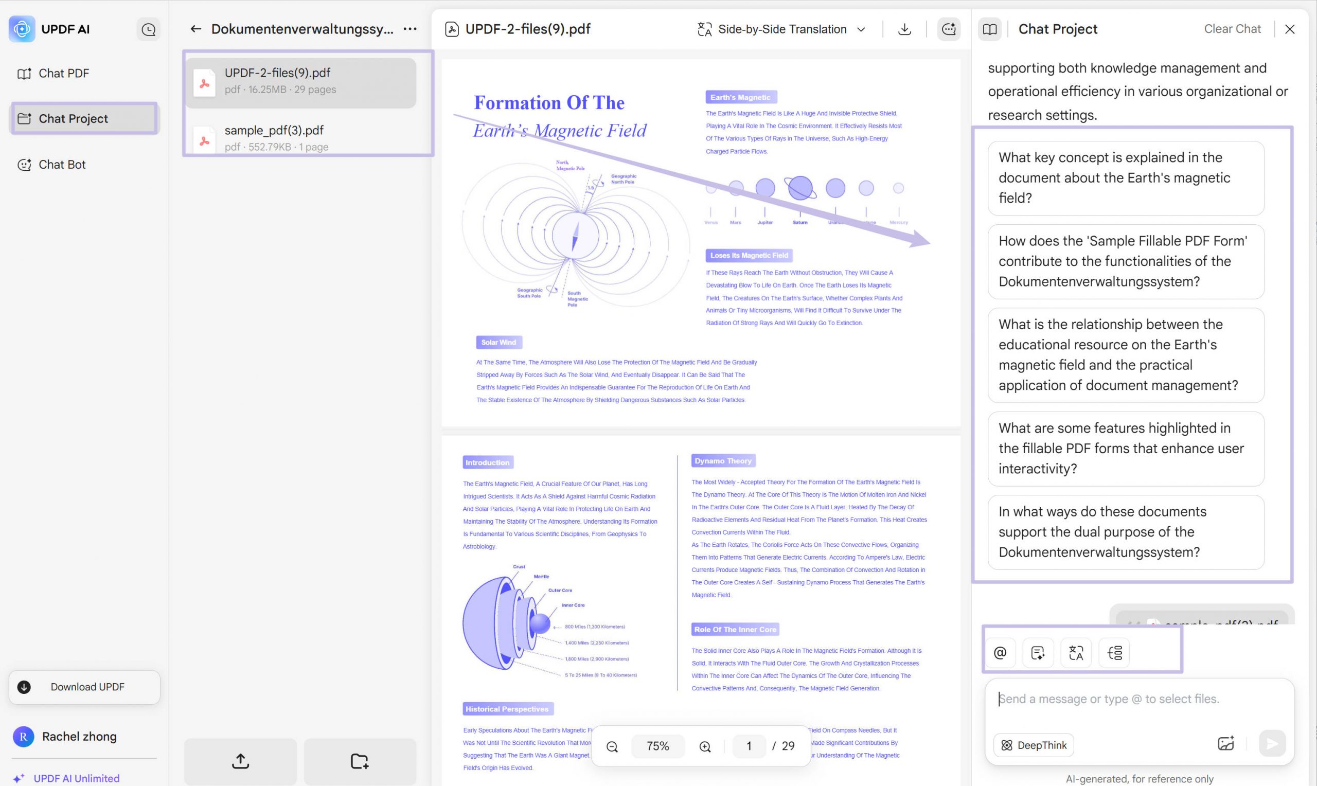 enter prompts and chat with pdf files updf ai online