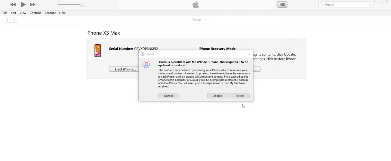 enter recovery mode to restore os