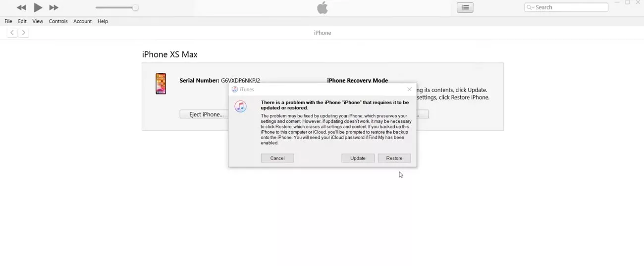 enter recovery mode to restore os