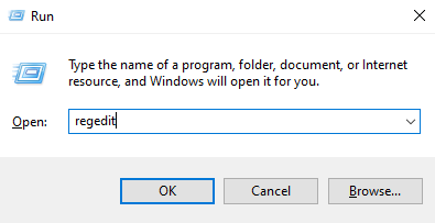 enter the command for regeidit