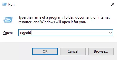 enter the command for regeidit