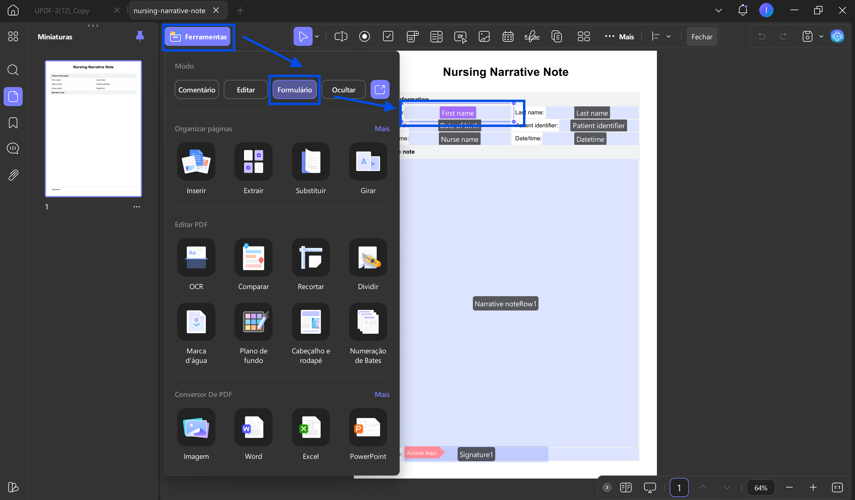 editar exemplos de anotações de enfermagem em pdf com o updf