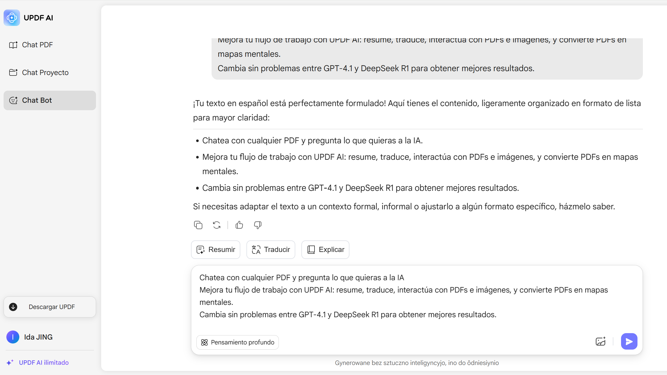 cómo usar UPDF AI Sentence Rewriter