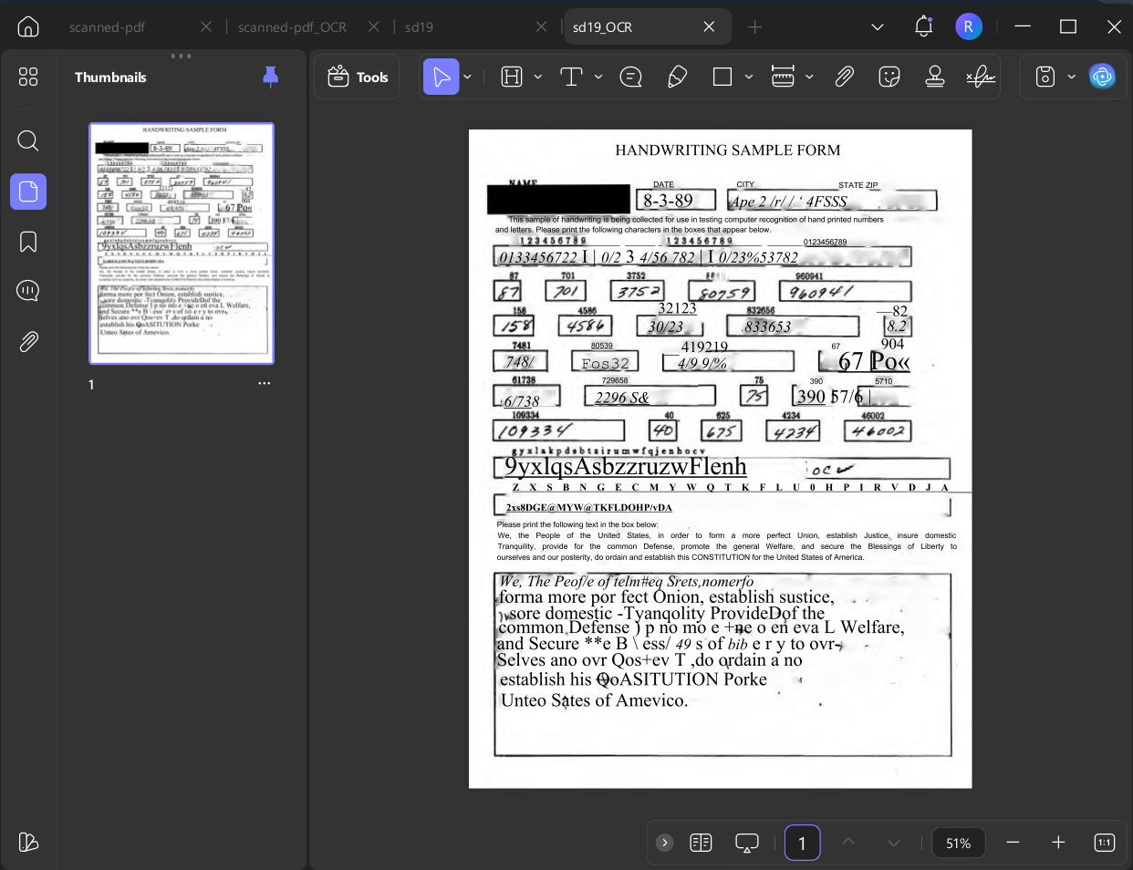 handwritten pdf ocr result in updf