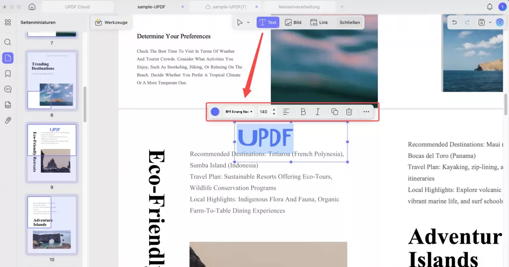 Text zum PDF hinzufügen
