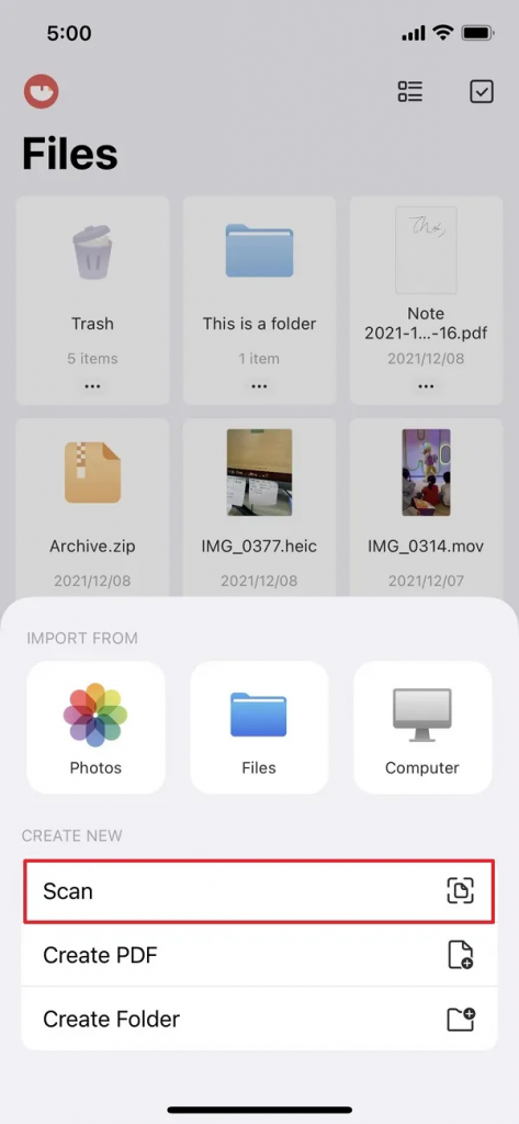 從照片應用掃描 iPhone 上的圖片