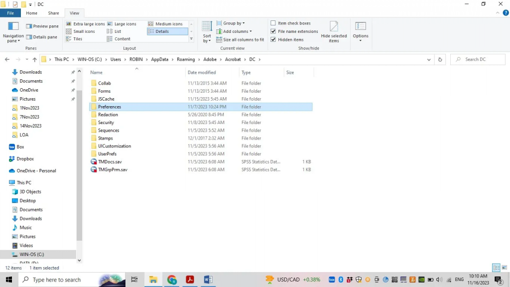 重置 Adobe Acrobat 偏好設定