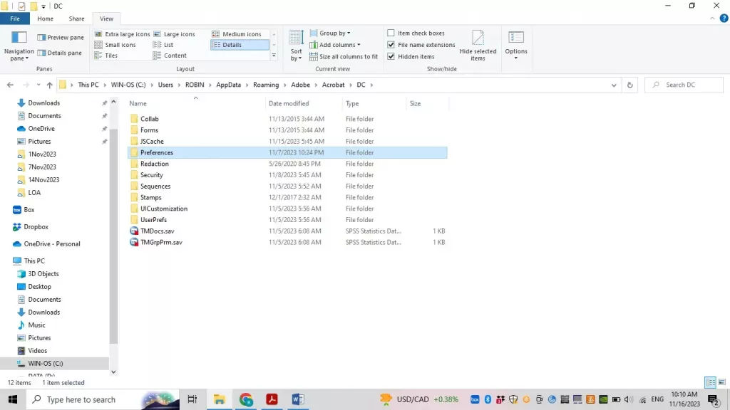 重置 Adobe Acrobat 偏好設定