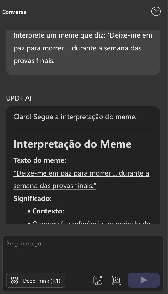 Peça ao UDPF AI para Interpretar Memes para Você