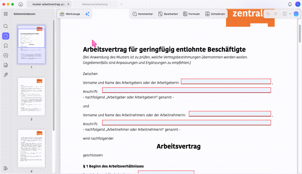 PDF aufteilen mit UPDF