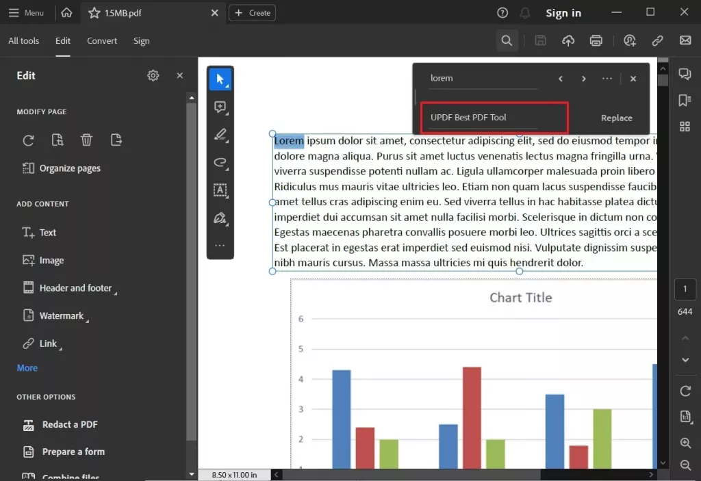 用 Adobe Acrobat 在 PDF 中查找和替換文本
