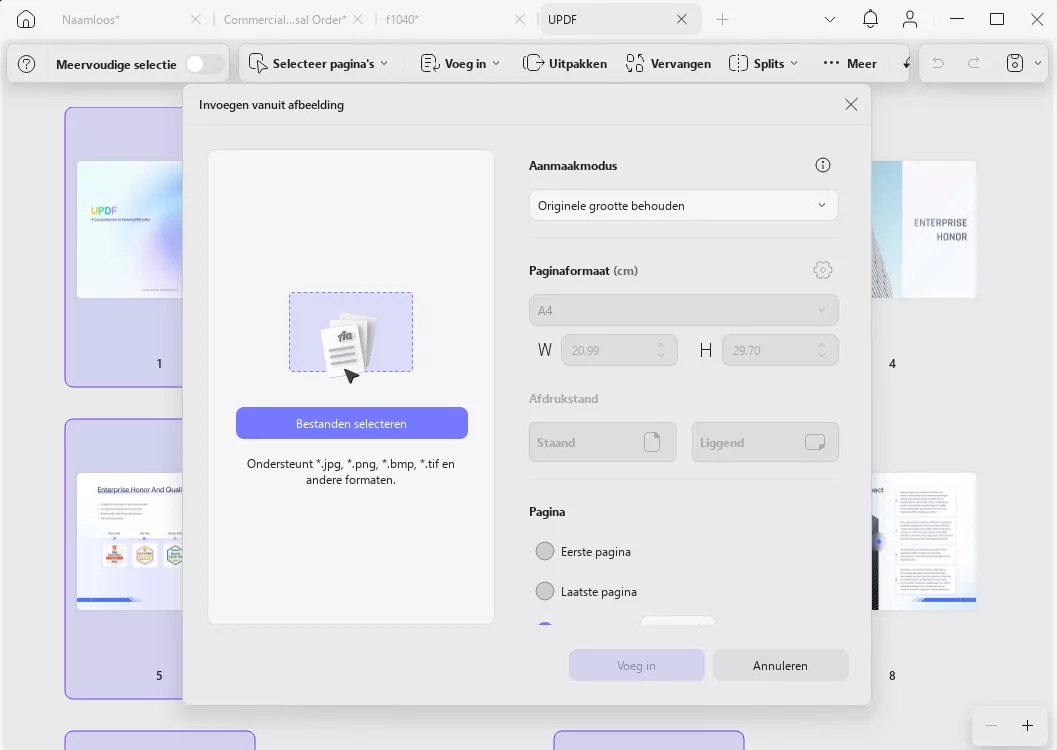 invoegen van afbeelding updf windows 2