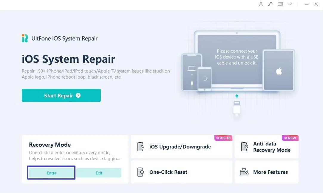 Zugriff auf Ultfone iOS-Systemreparatur
