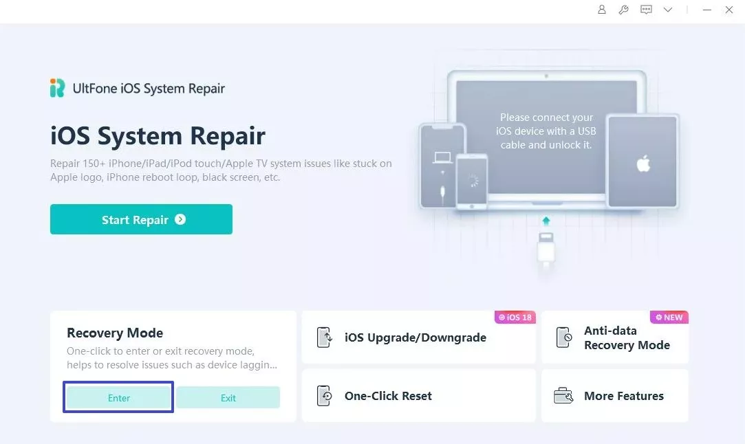 Zugriff auf Ultfone iOS-Systemreparatur