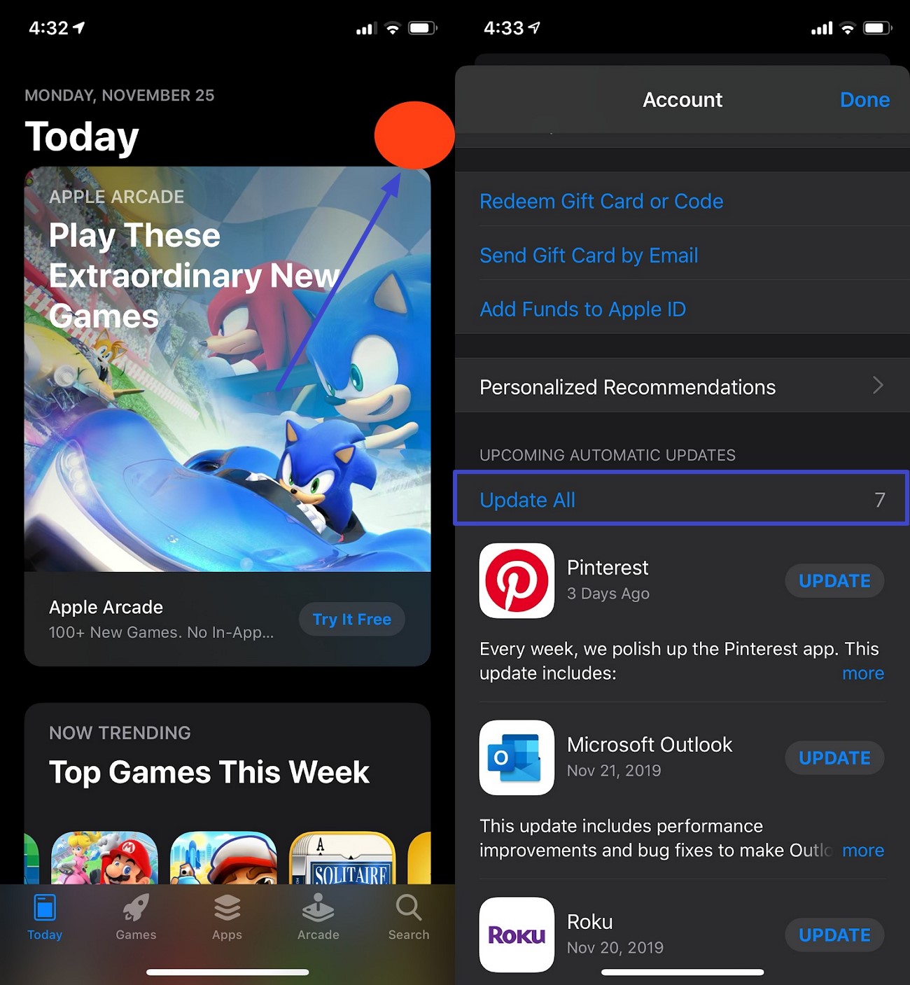 Apps prüfen und aktualisieren
