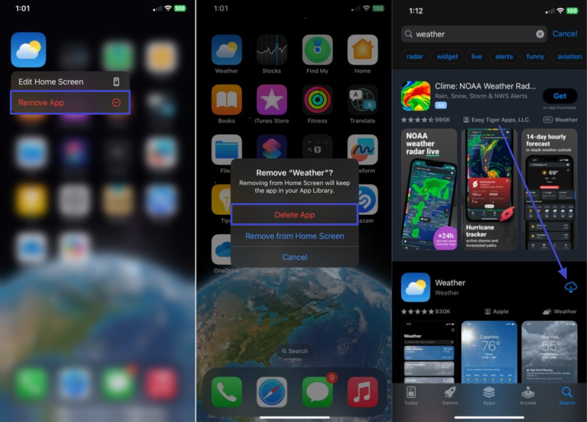 Apps löschen und neu installieren