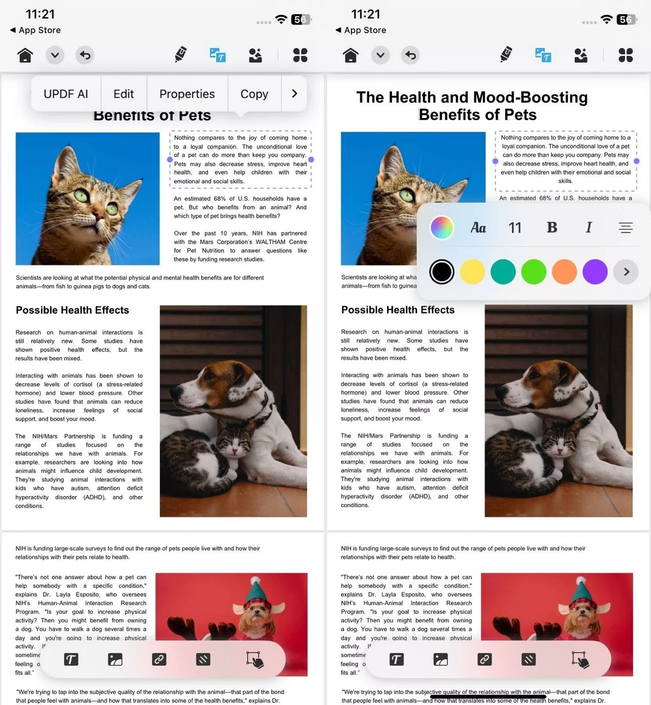 edit text pdf updf