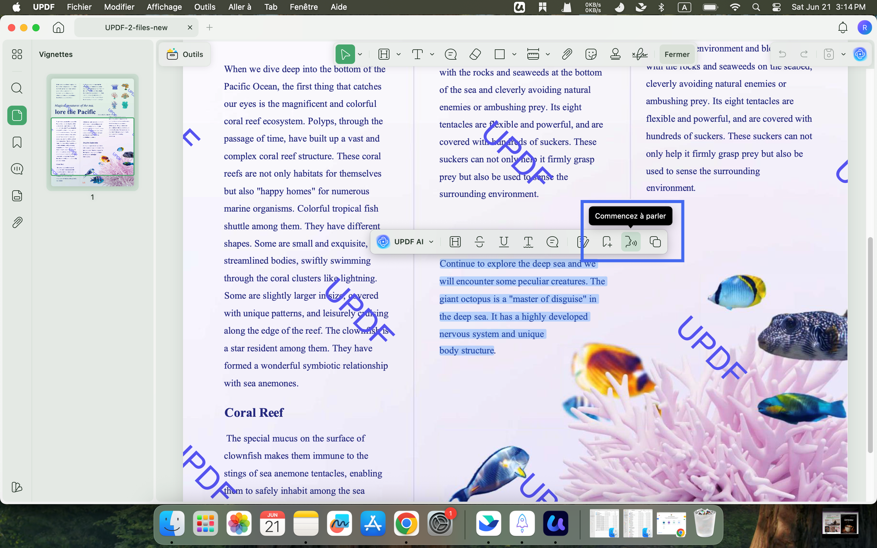 read pdf aloud updf on mac
