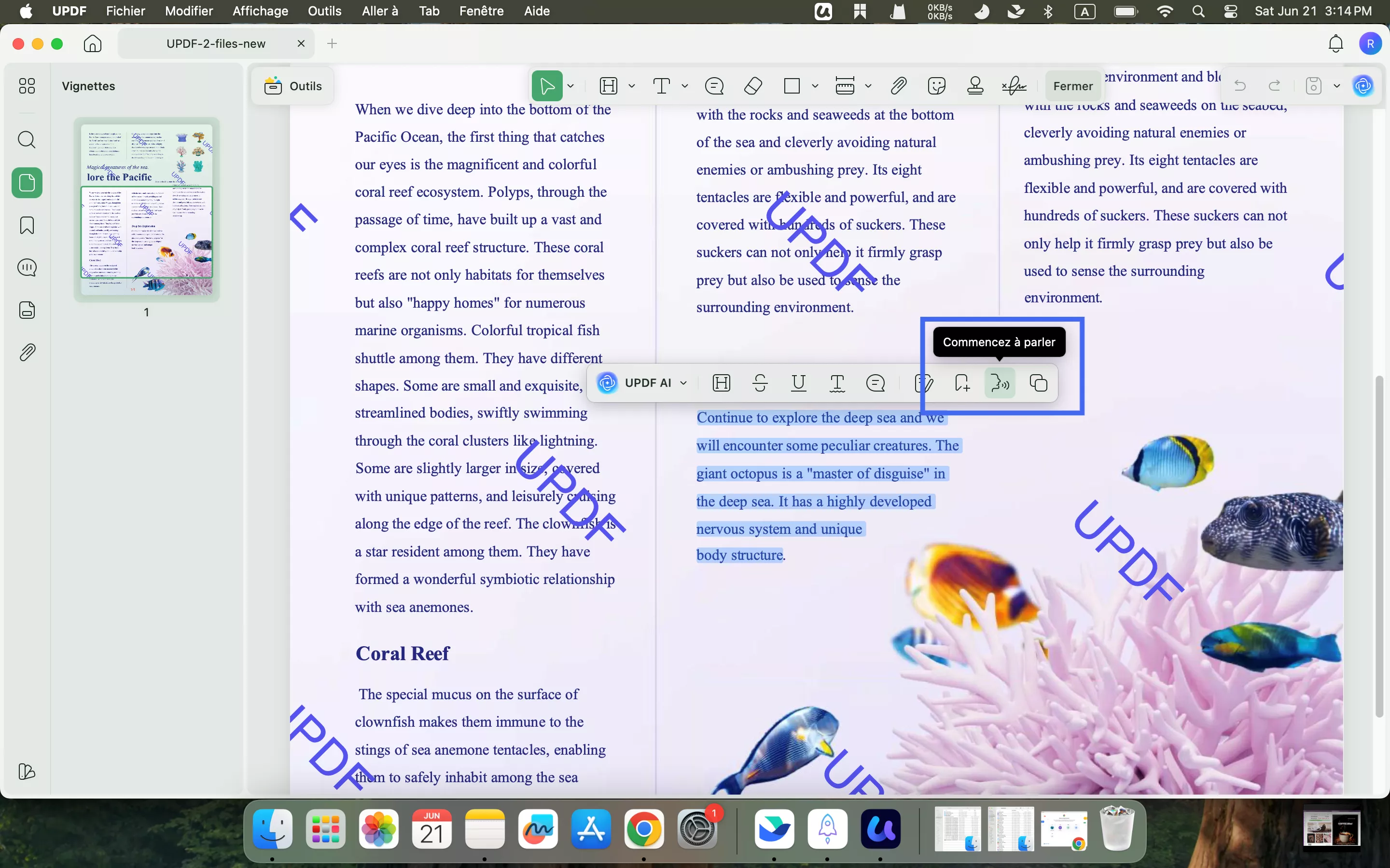 read pdf aloud updf on mac