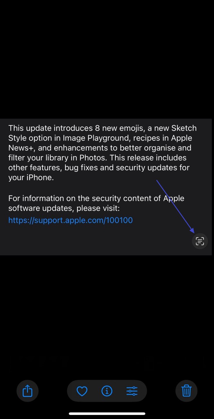 activate live text images