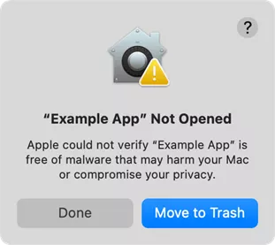 macos cannot verify that this app is free from malware error