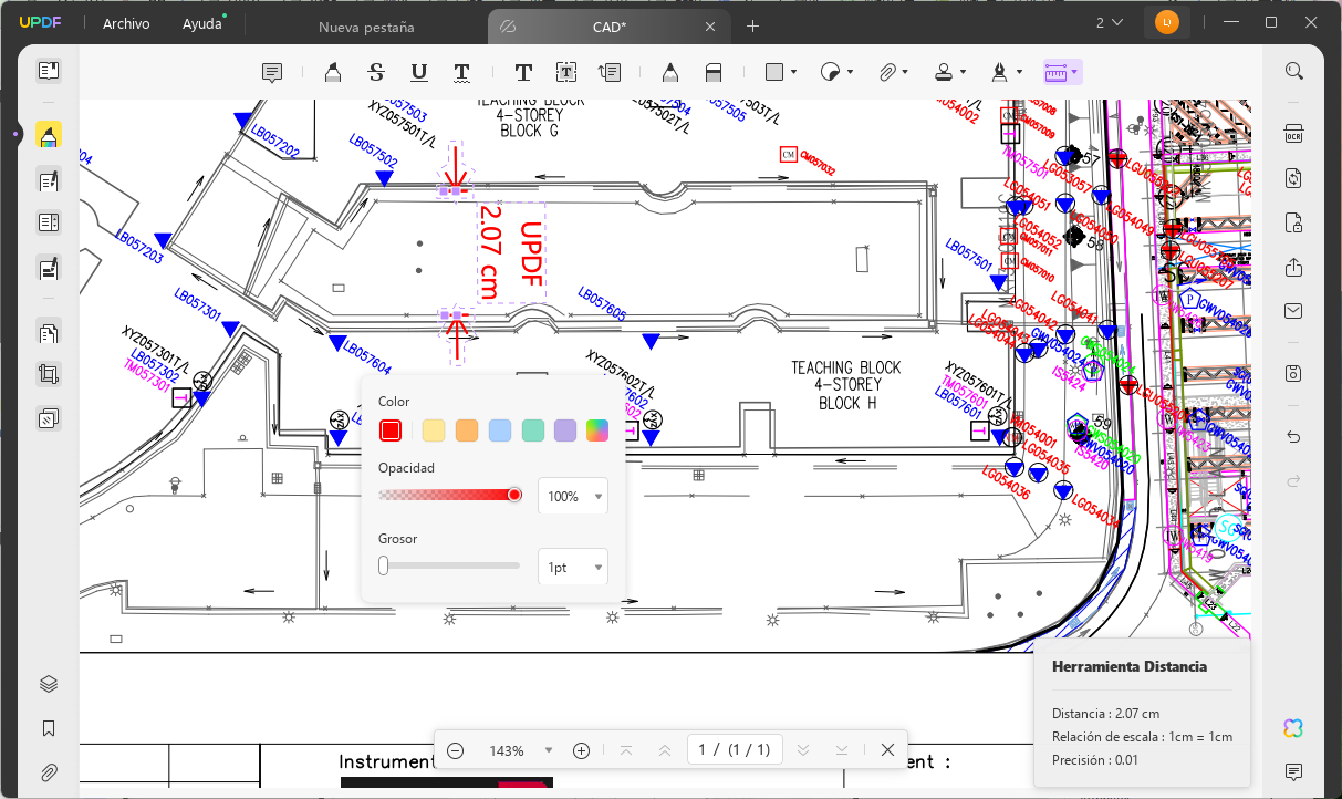 Cómo medir distancias en PDF (UPDF) Cambiar color