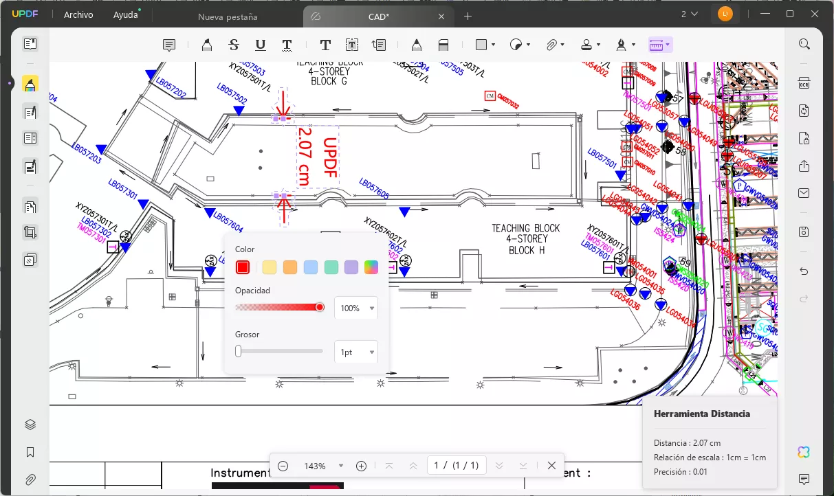 Cómo medir distancias en PDF (UPDF) Cambiar color