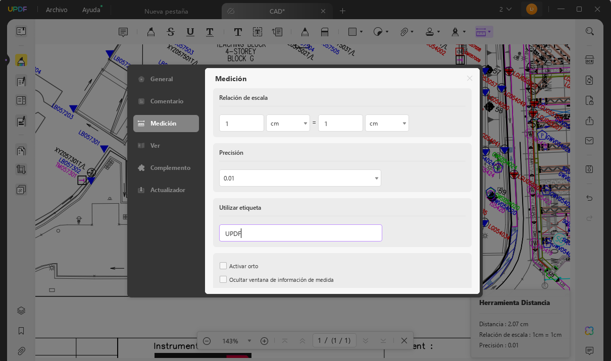 Cómo medir distancias en PDF y UPDF