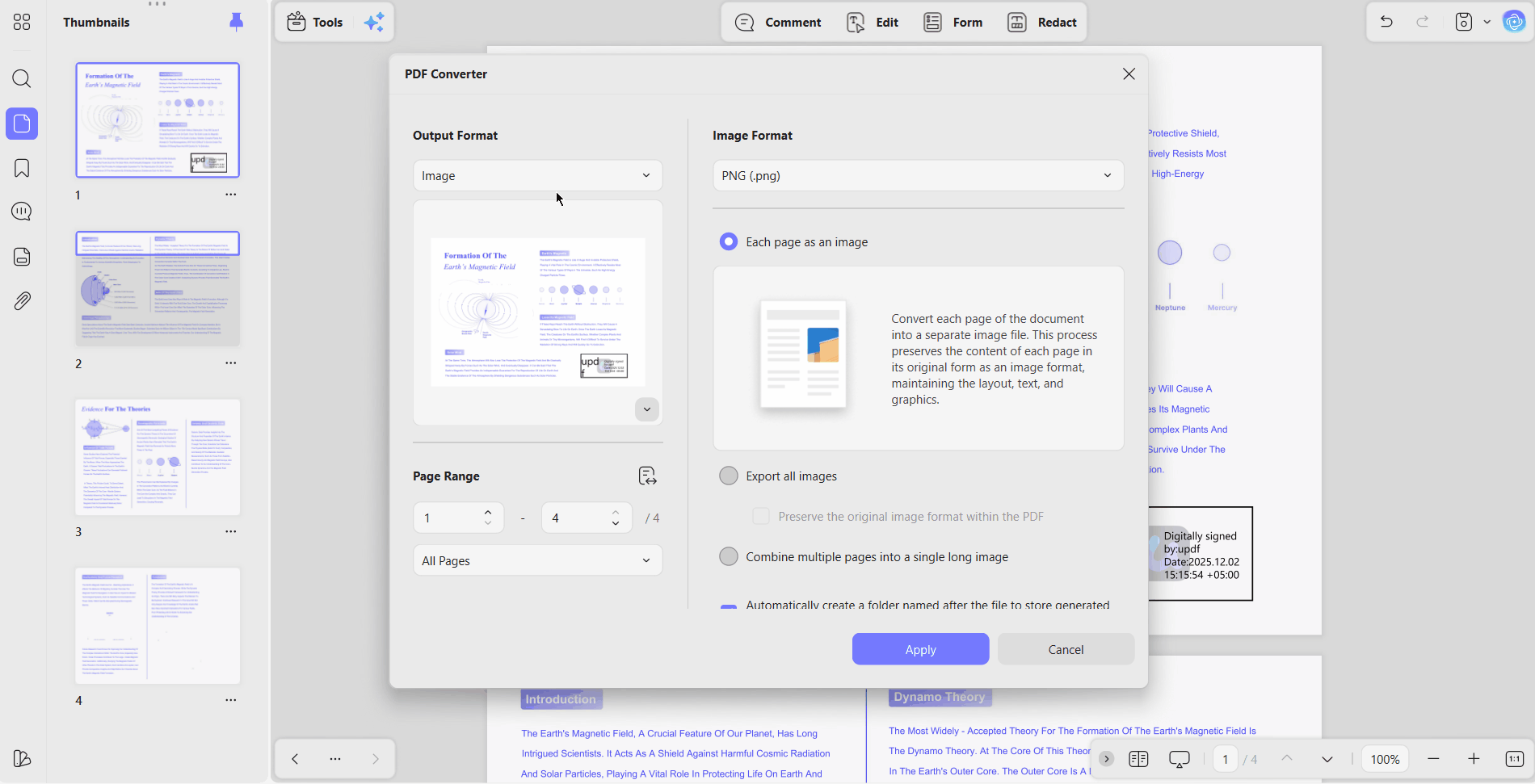 convert pdf file other formats
