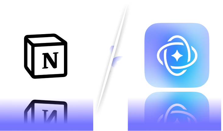 Notion AI vs UPDF AI logo