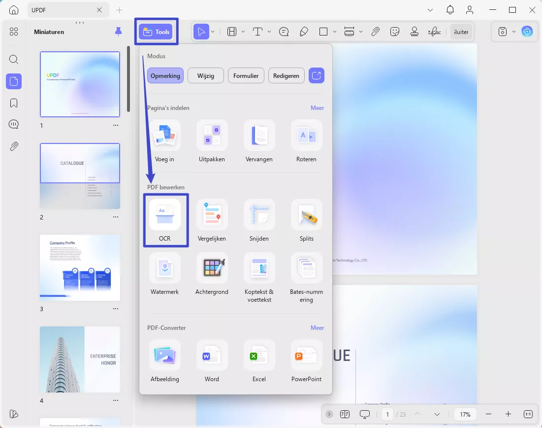 ocr-functie updf windows 2