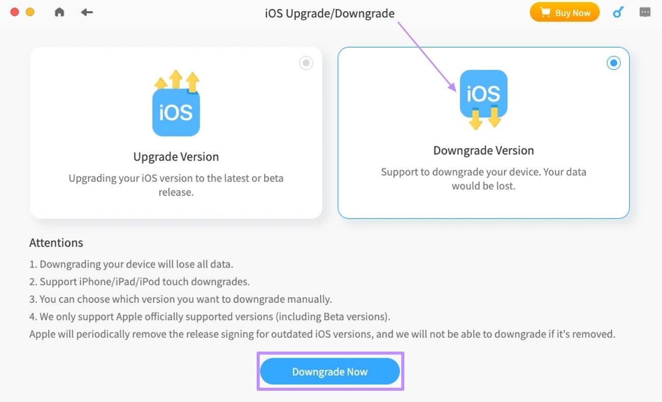 paid downgrade method