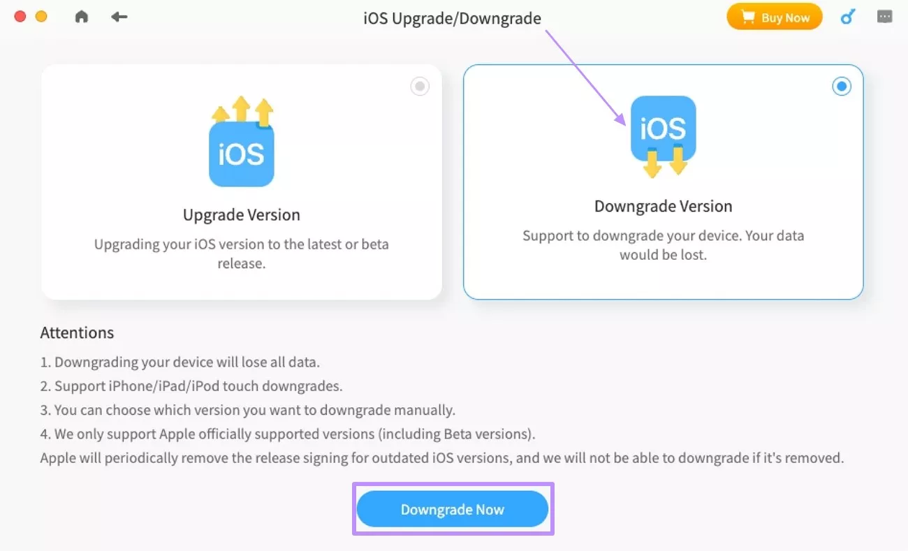 paid downgrade method