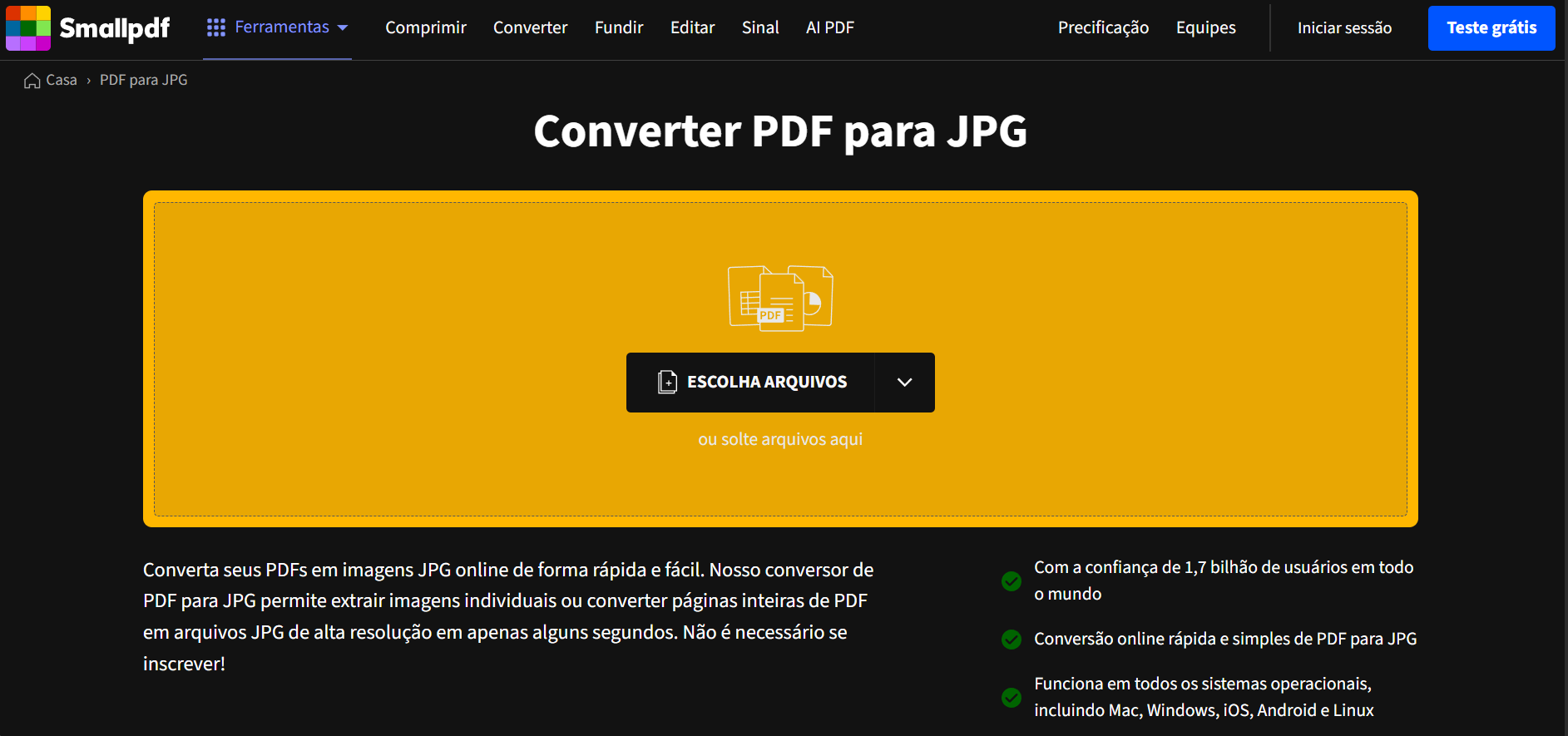 converter pdf para jpg em smallpdf