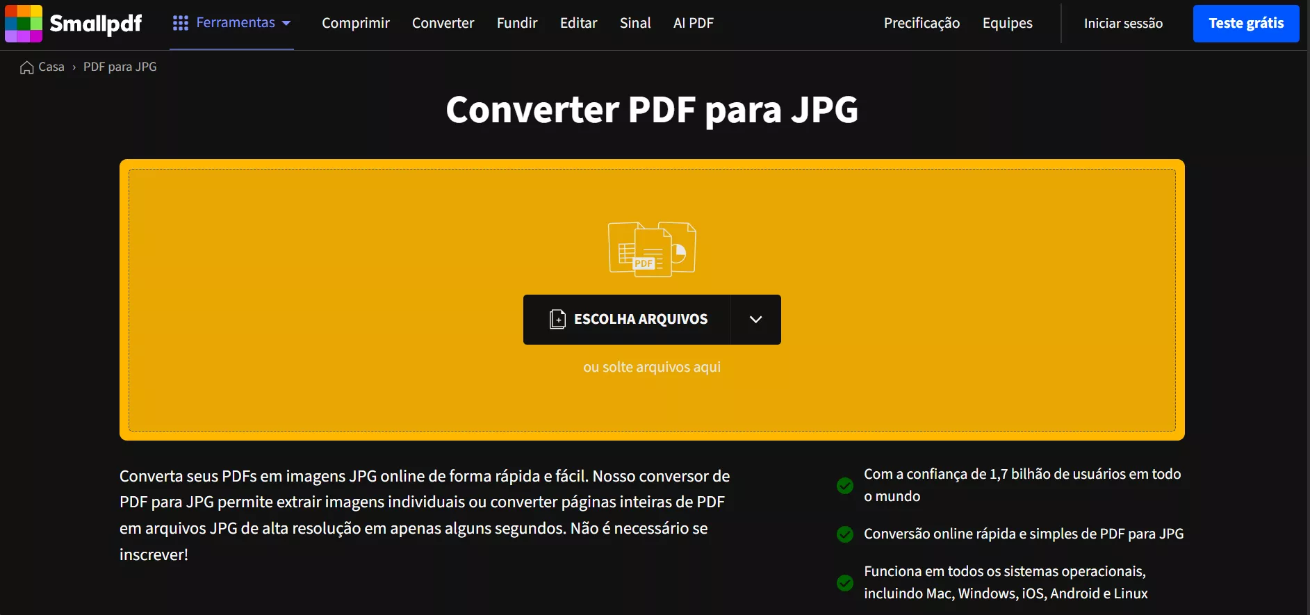 converter pdf para jpg em smallpdf