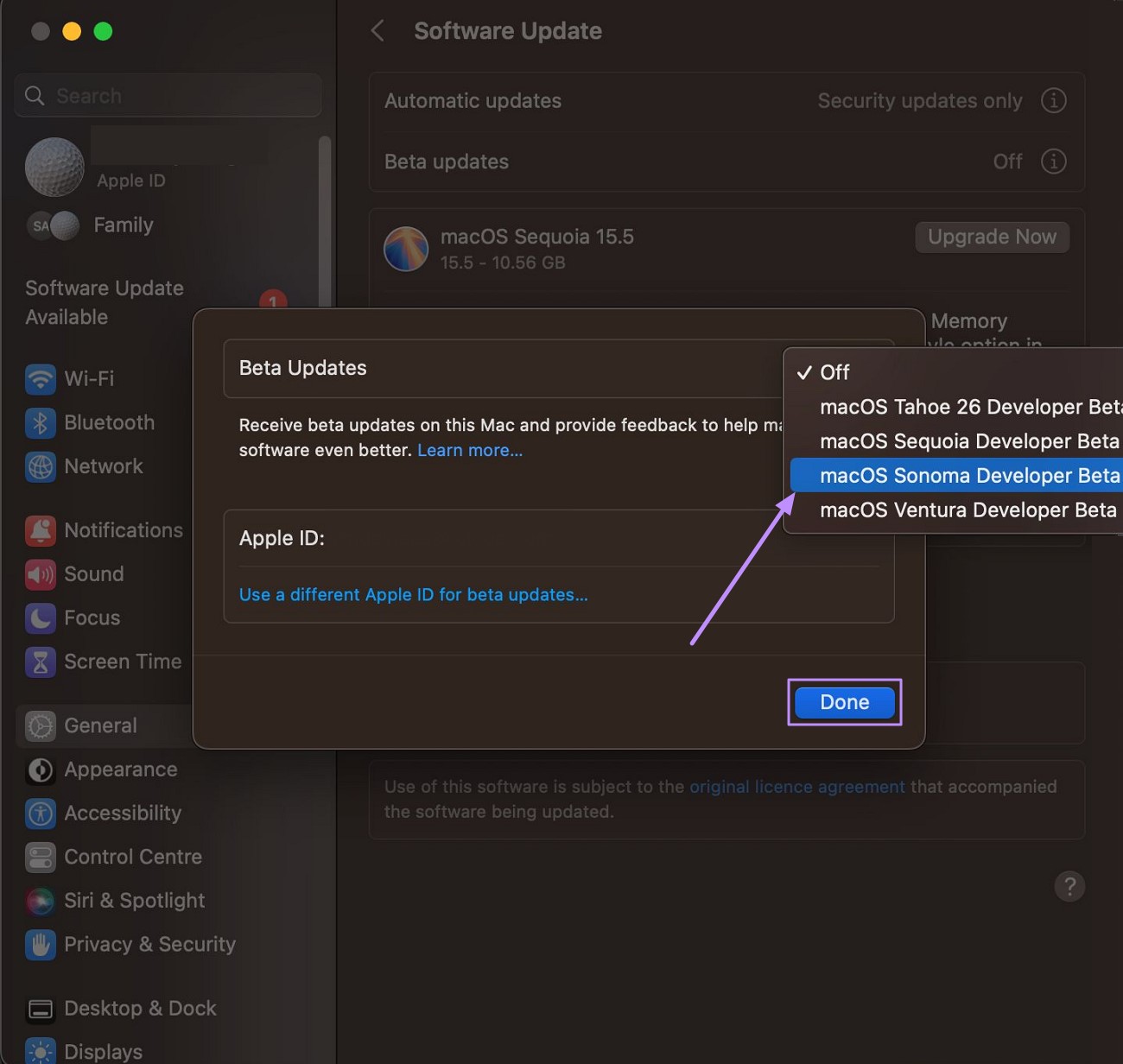 pick old macos sonoma developer beta